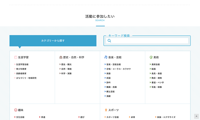 興味のある活動から探す